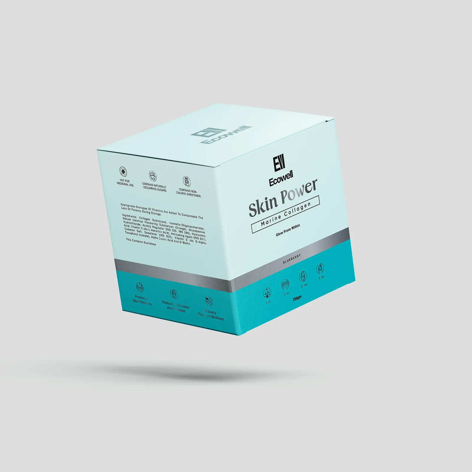 Skin Power Cyan Box 3D Mockup